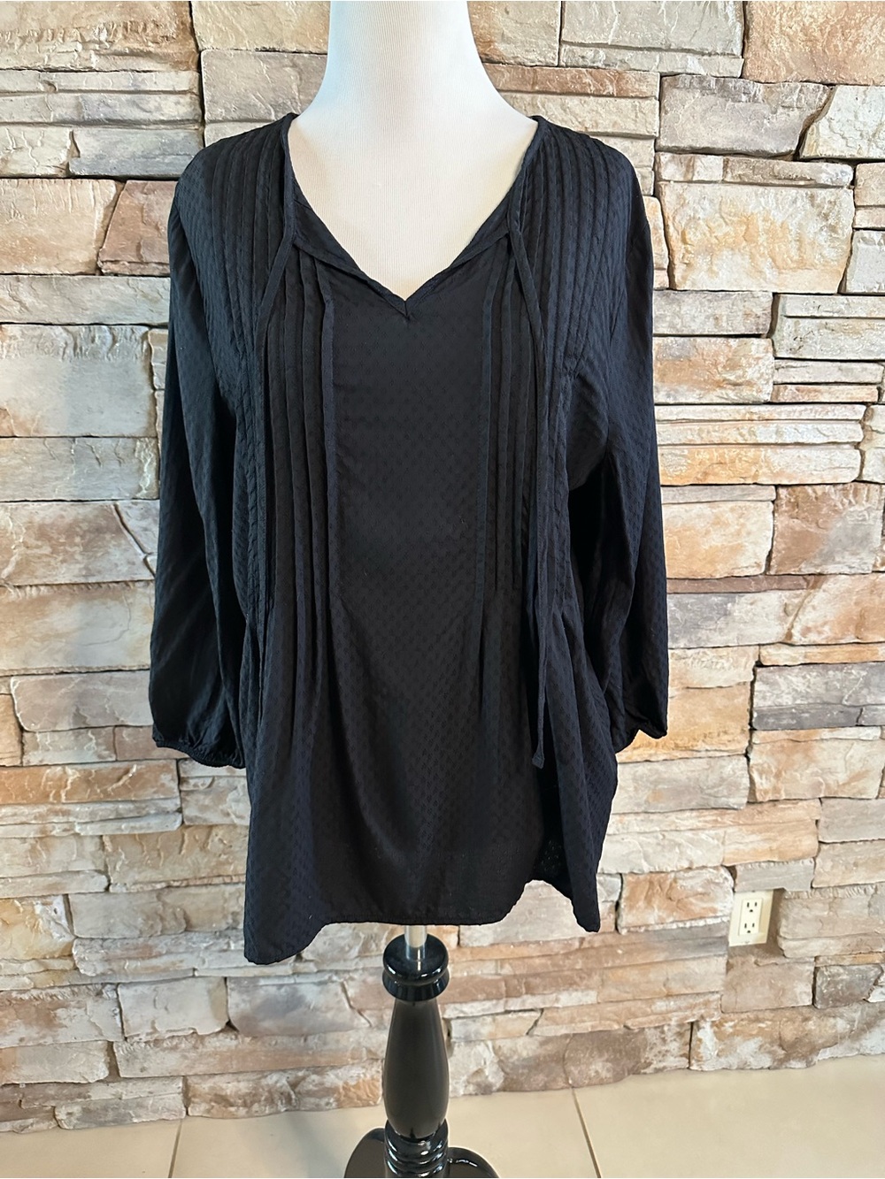 Croft & Barrow 3/4-Sleeve Tie-Front Blouse